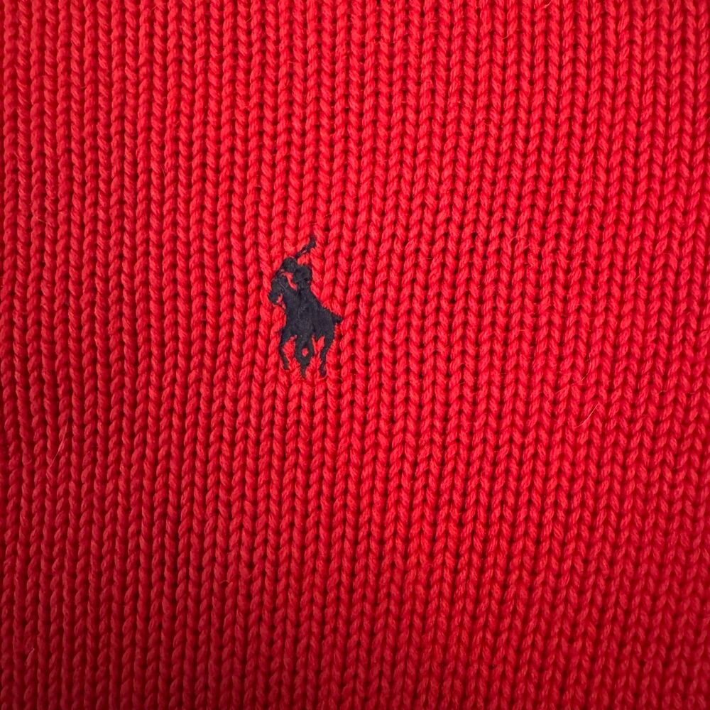 Vintage 90's Polo by Ralph Lauren Red Sweater, Large, 100% Cotton, Made in Japan - Picture 5 of 8